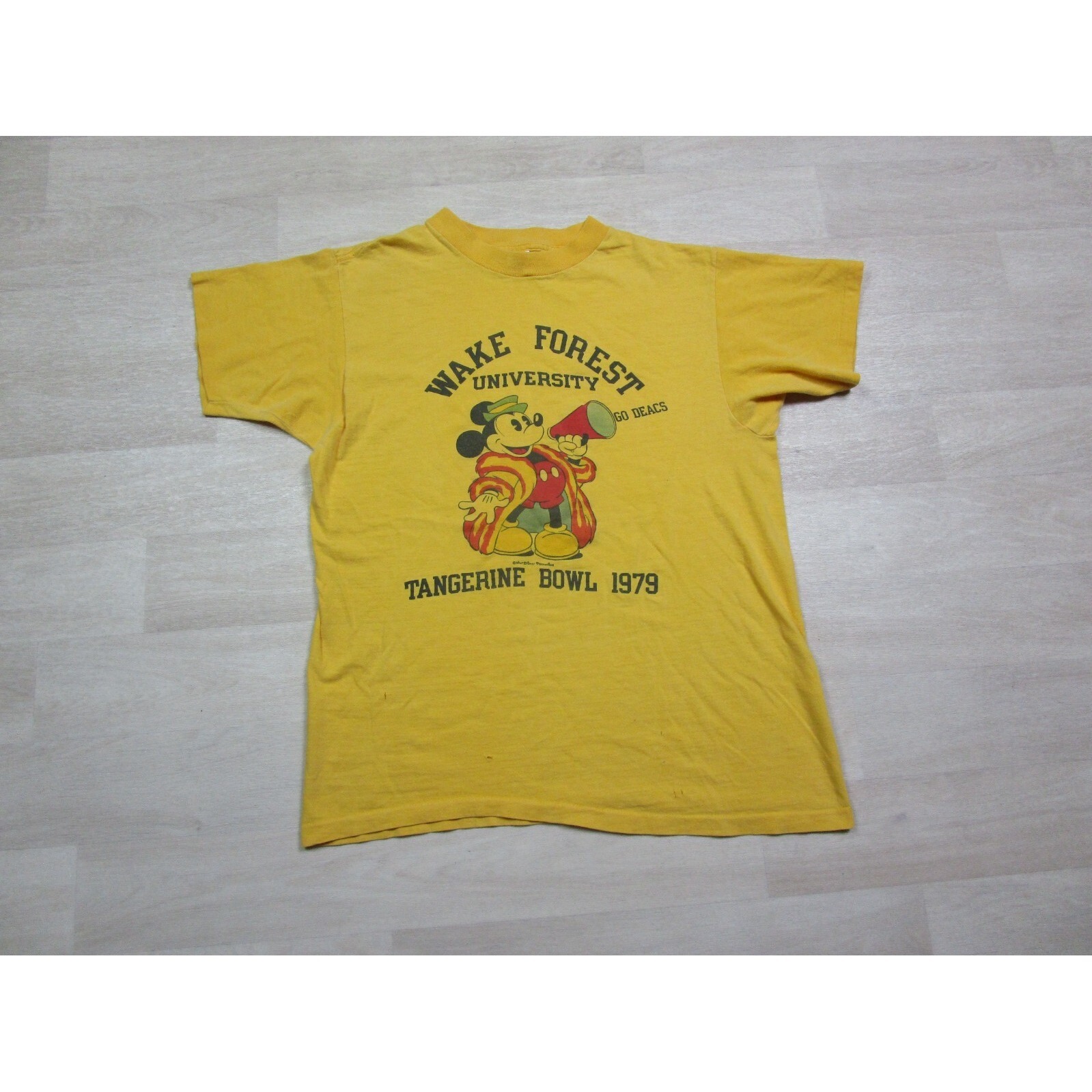 Vintage 1979 Tangerine Bowl Walt Disney Mickey Mouse T Shirt Mens (L) Collegiate